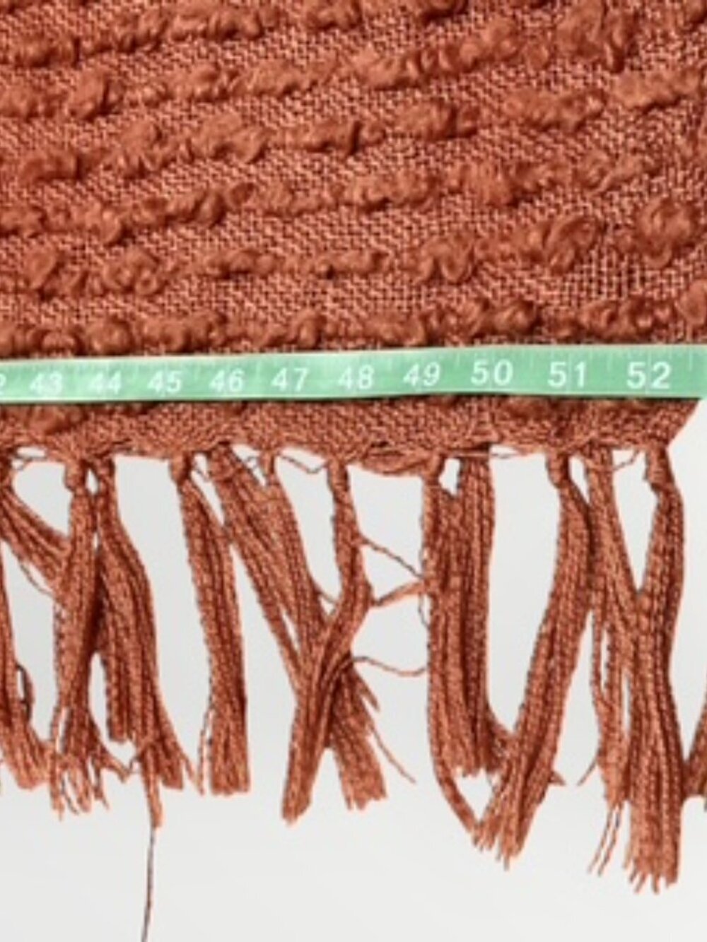 Artisan NY Home Throw Blanket Fringe Chunky Texture Weave Burnt Orange 50inX60in - Picture 6 of 8